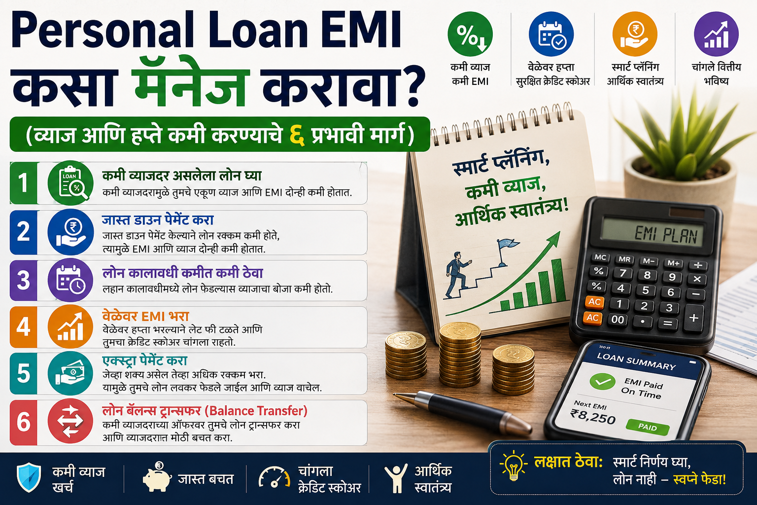Personal Loan EMI कसा मॅनेज करावा (व्याज आणि हप्ते कमी करण्याचे ६ प्रभावी मार्ग)